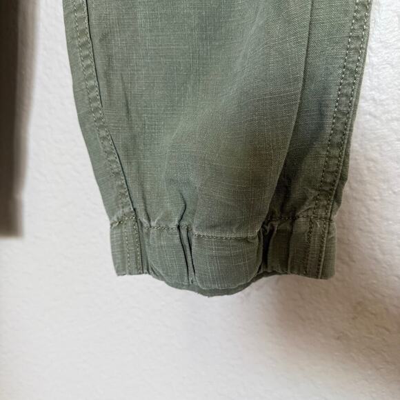 J. Crew Seaside Crop Jogger Pant Size 8 Linen Blend Pull on Elastic Waist Olive - Picture 4 of 8